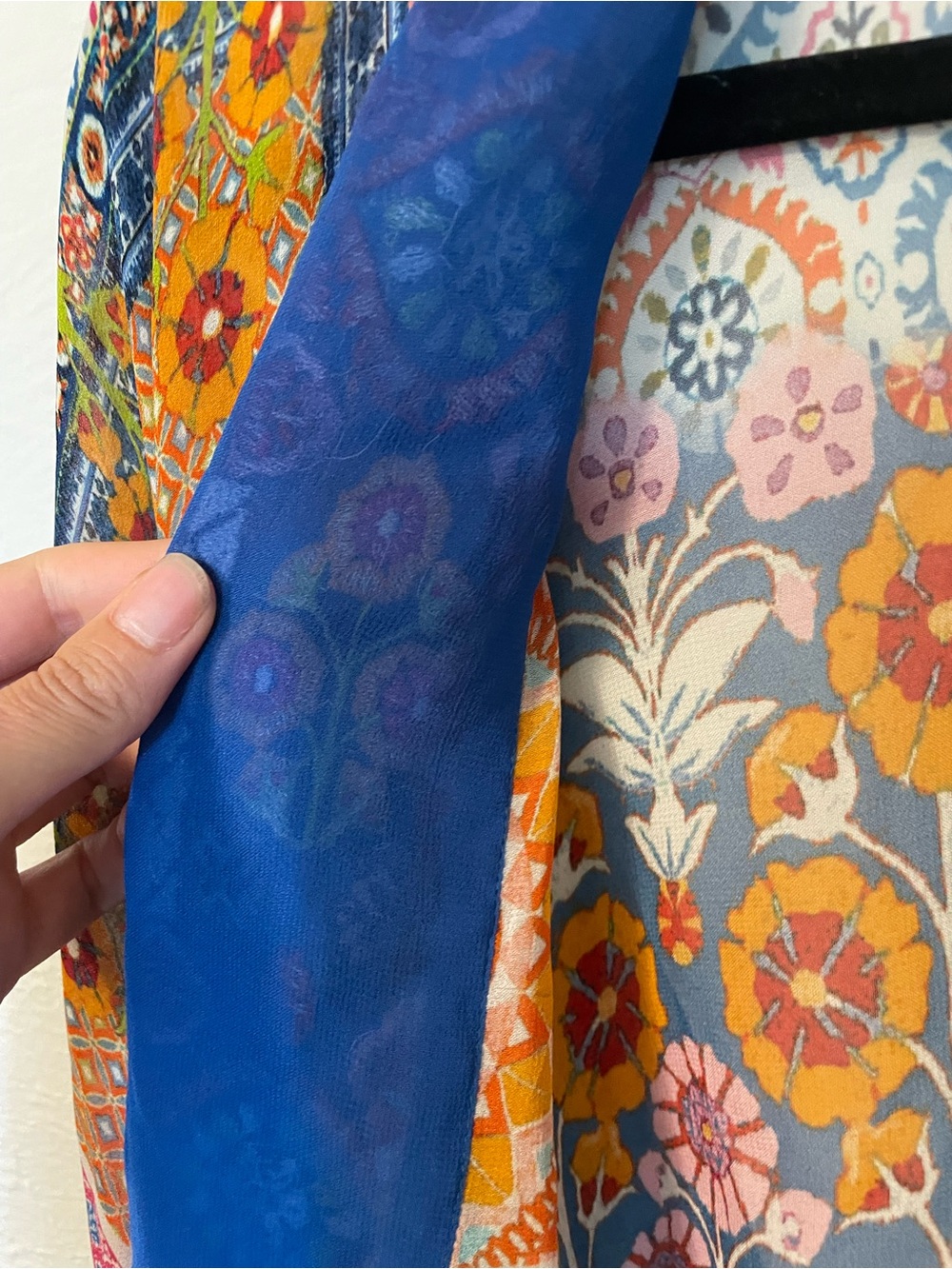 Colorful Bohemian Silk Shawl Top One Size - Picture 5 of 10